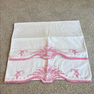 Vintage White and Pink Embroidered Cases